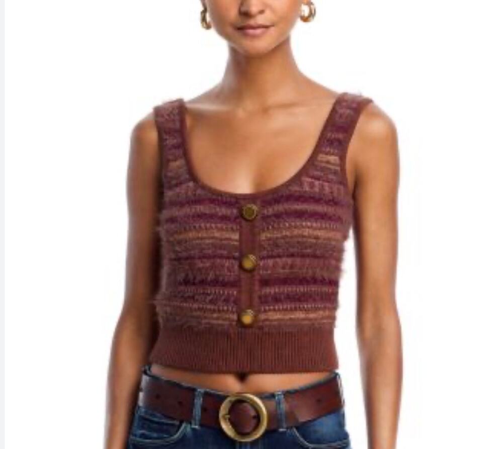 L' Agence Women's Galene Mixed Stitch Tank Top Mauve Natural Size Large
